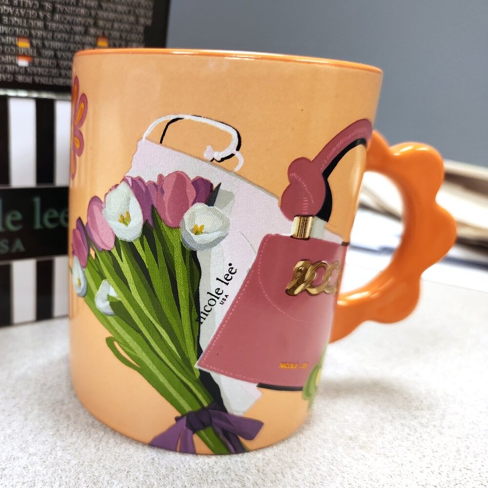 Nicole Lee Petal Ceramic Mug - NIB